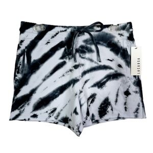 Lacausa Black and White Tie-Dye Shorts